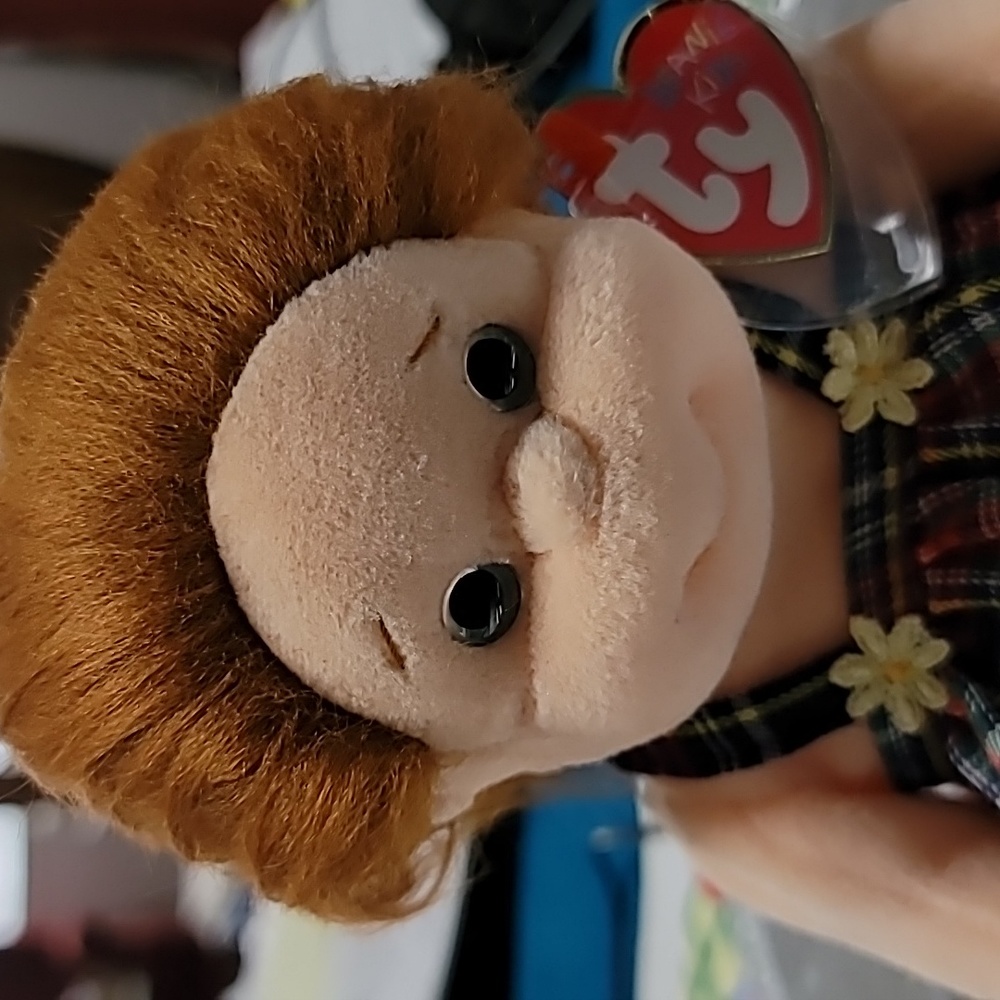 Authentic TY 1992 Beanie Kids Ginger with hang tag.